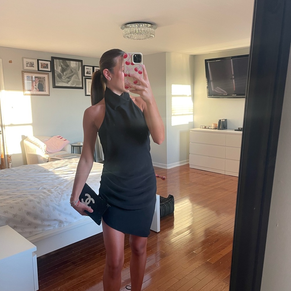 Elegant Black Halter Dress